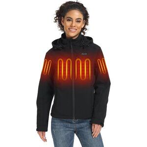 Women's 5 Heat Zones Dual Control Heated Jacket, Heated Coat with USB-C Recharge
